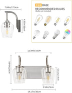 Brushed Nickel Bathroom Light Fixtures Bathroom Vanity Light - Image 5