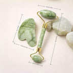 Jade Roller and Gua Sha Set, Natural Jade Stone Facial Massage Tools - Image 5