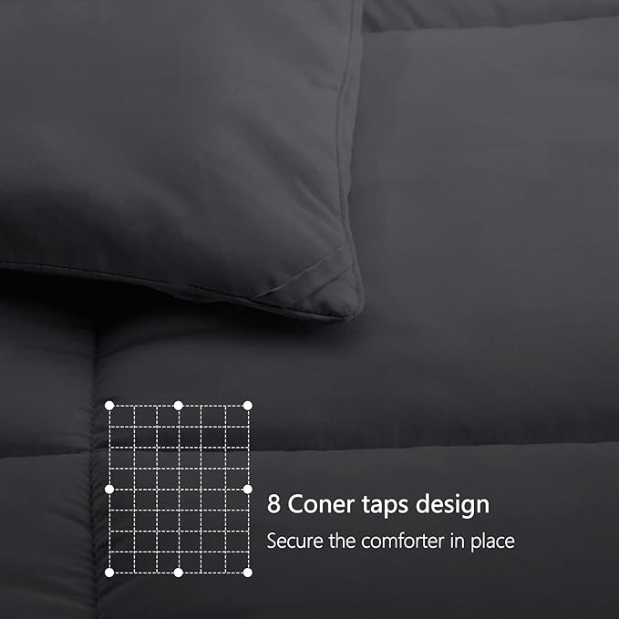 TEXARTIST Premium 2100 Series King Comforter All Season Breathable Grey - Image 6