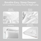 Pillow Cases Queen Size Set of 2 Pillowcases 100% Viscose from Bamboo Cooling - Image 4