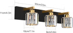 Aipsun Crystal Vanity Light Black Bathroom Vanity Lighting Fixtures 3 Lights - Image 4