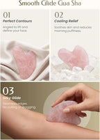 Gua Sha Facial Tool – Pink Stone Guasha Tool - Image 3