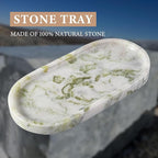 Koville Marble Vanity Tray for Bathroom Countertop, Stone Jewelry Dish Stone - Image 3