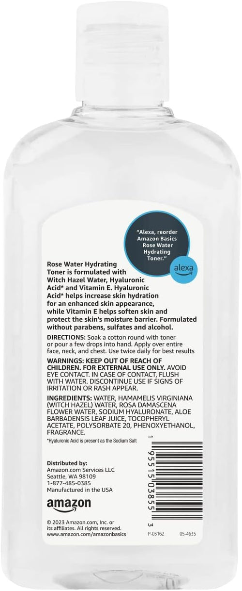 Amazon Basics Rose Water Hydrating Facial Toner, Alcohol Free, 16 fl oz - Image 2
