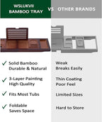 Premium Foldable Bamboo Bathtub Tray Caddy, Expandable Bath Caddy Tray - Image 4
