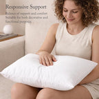 puredown® 28 x 28 Feather Down Throw Pillow Insert, 1 Pack Euro Pillow - Image 3
