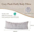 Luxury Shaggy Faux Fur Body Pillow, Fluffy Bed Pillow - Image 3