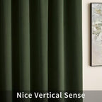 Joydeco Dark Olive Velvet Curtains 108 inch Length 2 Panels, Luxury Blackout - Image 8