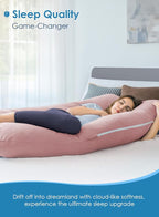 QUEEN ROSE Extra Long Pregnancy Pillows, 60 Inch U Shaped Body Pillow - Image 5