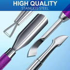 2PCS Metal Deep Purple Cuticle Pusher and Cutter Remover Salon Quality - Image 6