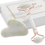 Jade Roller for Face, Facial Roller Massager Skin Care Tool, Gua Sha Facial by XYZBSTAR