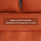 JSD Burnt Orange Duvet Cover Set Queen Size, 3 Piece Duvet Cover - Image 5
