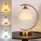 Tulip Table Lamp with 5200mAh Battery & Touch Control, Cordless Lamp with 3 by Shenmoyl