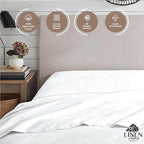 Linen Home 100% Cotton Percale Weave Fitted Sheet, King Size, Snow White - Image 3