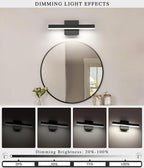 Joossnwell Black Bathroom Vanity Light Fixtures Dimmable 5CCT LED Bathroom - Image 3