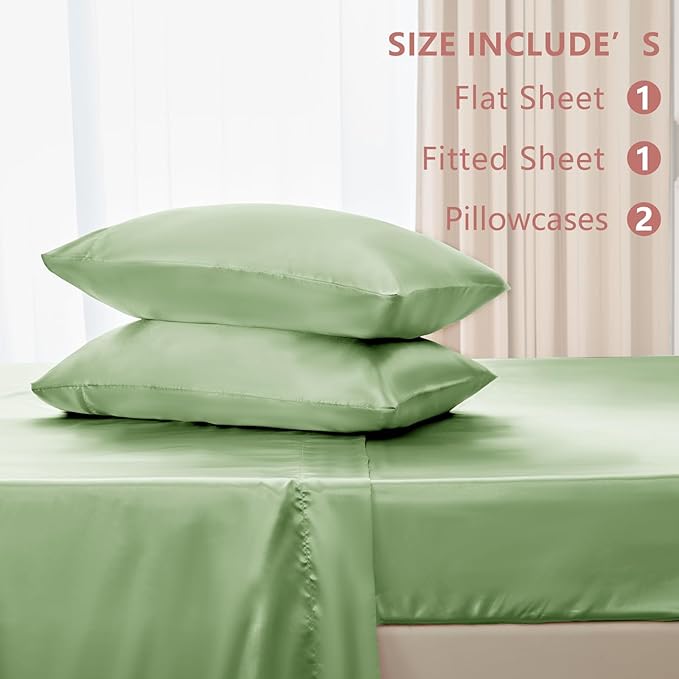 CozyLux Satin Sheets Queen Size Bed Set - Image 6