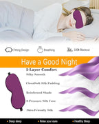 Silk Sleep Mask for Women Man, Thicken Eye Mask for Sleeping, Breathable Eye - Image 2