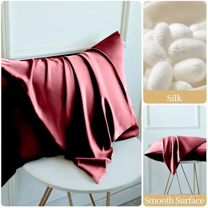 Mulberry Silk Pillowcase for Hair and Skin Standard Size, Silk Pillowcase 20"X - Image 6