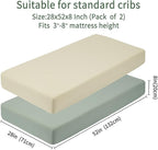 GUNTAIL Baby Crib Sheets for Boys Girls, 2 Pack Fitted Crib Sheet for Standard - Image 5