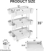 3 Tier Drawer Shelf Beauty Cart - Image 2