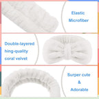 Tigeen 52 Pieces Spa Headband for Washing Face Bulk Soft Coral Fleece Skincare - Image 4
