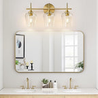 MOKATNG 3-Light Bathroom Light Fixtures, 19.5 Inch Brushed Gold Vanity Lights - Image 6