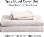 PURE ERA Jersey Knit Duvet Cover Set 100% T-Shirt Cotton Super Soft Comfy 3pc - Image 7