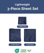 Lightweight 3 Piece Bed Sheet Set Twin XL Size - Image 2
