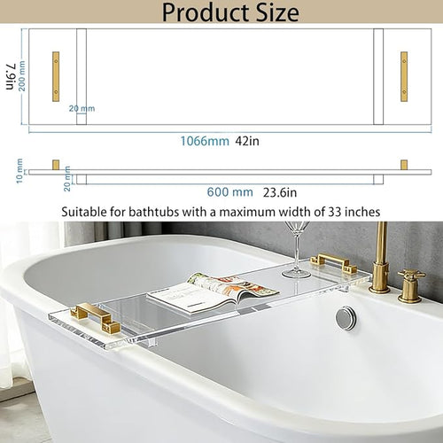 1CM Thick Clear Acrylic Bathtub Caddy - Image 2