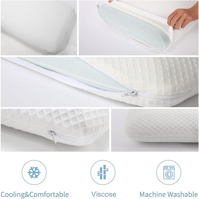 DLIGHT BD Ultra Slim 2.7" Stomach Sleeping Gel Infused Memory Foam Pillow- - Image 7