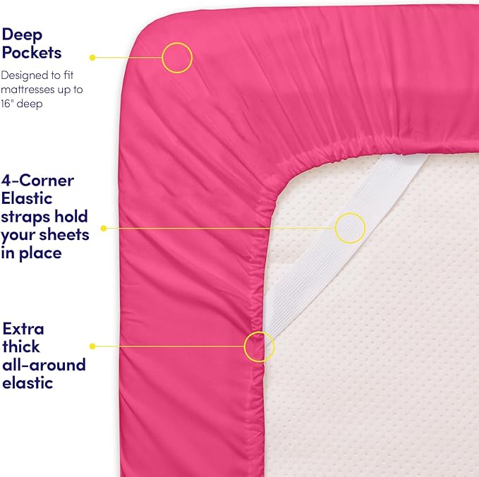 Twin XL Size Sheet Set with Built-in Sheet Straps - Image 5