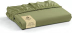 Linen Home 100% Cotton Percale Weave Fitted Sheet, Queen Size, Oil Green by LINENHOME