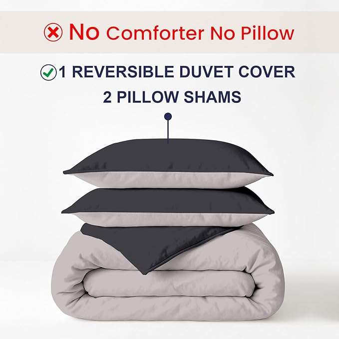 Kotton Culture 3 Pc King Size Duvet Cover Set- 100% Egyptian Cotton 600 Thread - Image 2