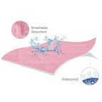 Mattress Pad Cover for Pack and Play Girls, Ultra Soft Pink Waterproof Playard - Image 3