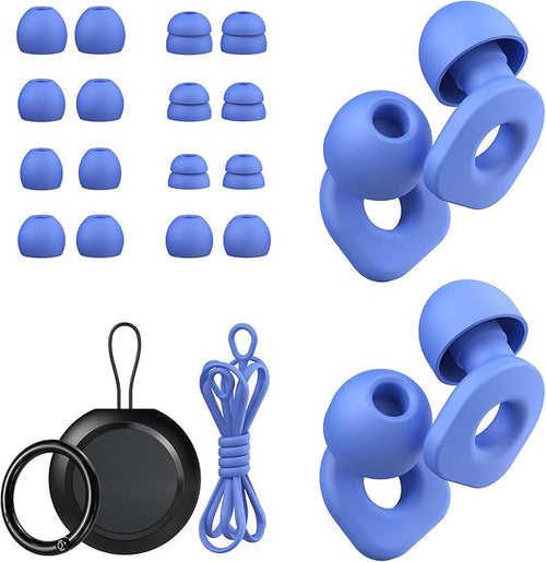 2 Pairs of Earplugs for Sleeping, Reusable Hearing Protection Ear Plugs by LOETRUY