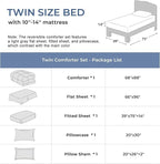 Sasttie Twin Comforter Set, 5 Pieces Reversible Bed in a Bag Twin, Complete - Image 2