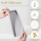Silicone Bathroom Tray Small Vanity Organizer Rectangle Sink Caddy Sponge - Image 3
