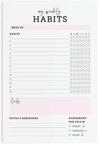 CARDAMONOLY Habit Tracker Notepad in Black and Light Pink- 50 Page Tear Off - Image 2