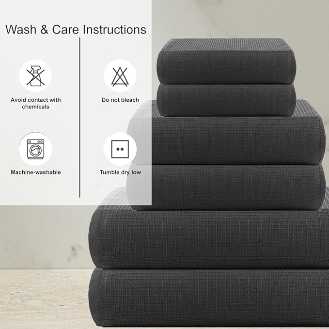 CASA COPENHAGEN Waffle 2Pcs 100% Egyptian Cotton Large Designer Bathsheet - Image 4
