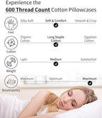Warmstar Cotton Pillow Cases Standard Size Set of 2, 600 Thread Count - Image 4