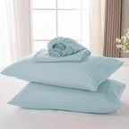 ROSE&RISY Light Blue Sheet Set, 4 Pieces Soft Bedding Queen Sheet Set, - Image 7
