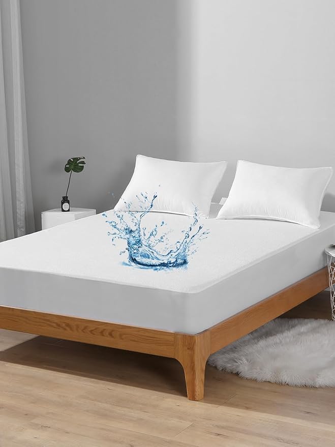 Bedecor Full XL Waterproof Mattress Protector, Soft Cotton Terry Fitted Cover - Image 2