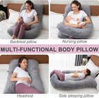 MOON PINE Pregnancy Pillow Cover, U Shaped Body PillowCover Only, Breathable - Image 5