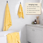 SEMAXE 4 Piece Yellow Bath Towel Set - Image 4