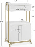 BarberPub Salon Trolley with Universal Wheels, Storage Rolling Cart with Drawer - Image 2