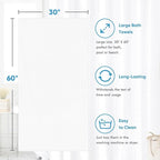 HOMEXCEL Bath Towel Set Pack of 4, 30 x 60 Inches Large Microfiber Bath Towels - Image 5