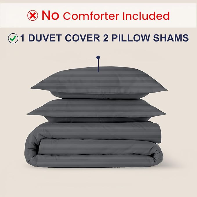 Kotton Culture 3 Pc King Size Duvet Cover Set- 100% Egyptian Cotton 600 Thread - Image 2