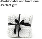YnM Knitted Weighted Blanket, Hand Made Chunky Knit Weighted Throw Blanket - Image 4