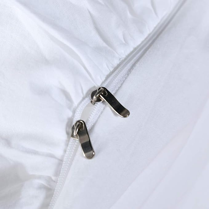 QSH White Ruffle Duvet Cover Queen Washed Cotton Farmhouse Shabby Boho Chic - Image 5