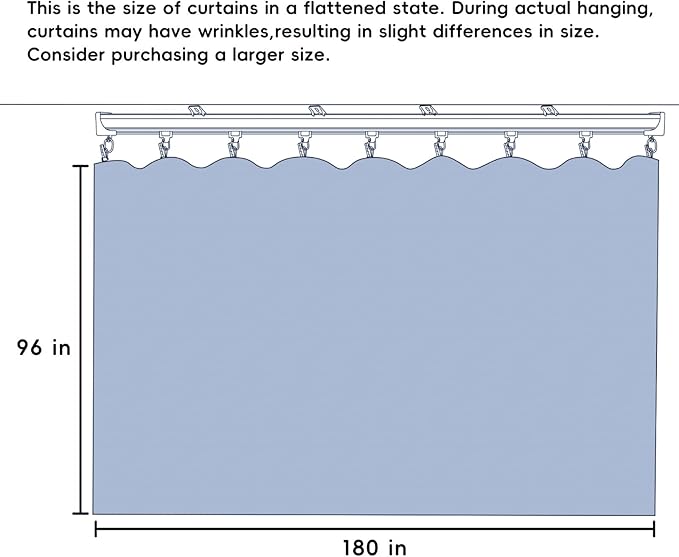 Room Divider Ceiling Mounted Curtains Track Sets Extra Wide Blackout Curtain - Image 7